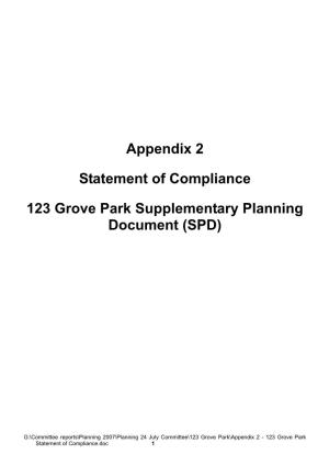 123 Grove Park Supplementary Planning Document (SPD)