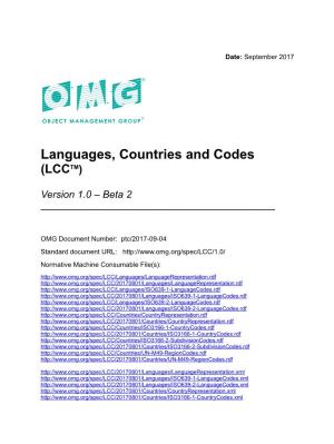 Languages, Countries and Codes (LCCTM)