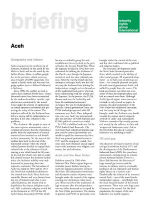 Geography and History Aceh and the New Order Oil And