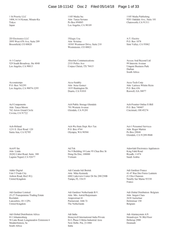 Case 18-11142 Doc 2 Filed 05/14/18 Page 1 of 33