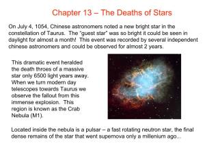 Chapter 13 – the Deaths of Stars
