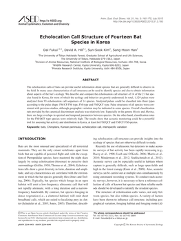Echolocation Call Structure of Fourteen Bat Species in Korea