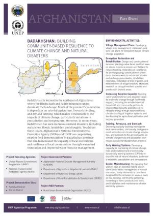 Badakhshan: Building Community-Based Resilience