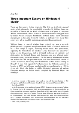 Three Important Essays on Hindustani Music1