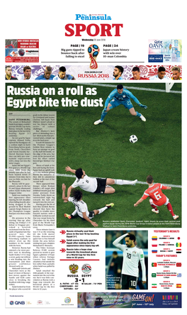 Russia on a Roll As Egypt Bite the Dust