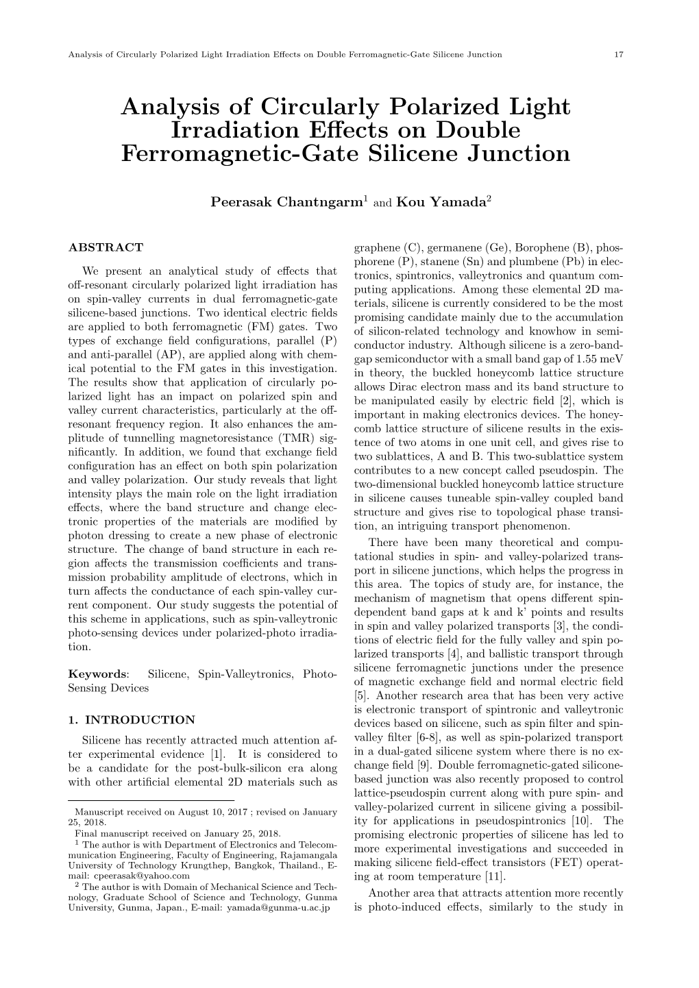 Analysis of Circularly Polarized Light Irradiation Effects on Double