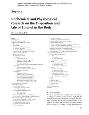 Biochemical and Physiological Research on the Disposition and Fate of Ethanol in the Body
