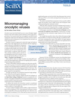 Micromanaging Oncolytic Viruses