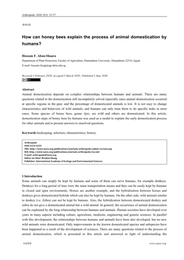 How Can Honey Bees Explain the Process of Animal Domestication by Humans?