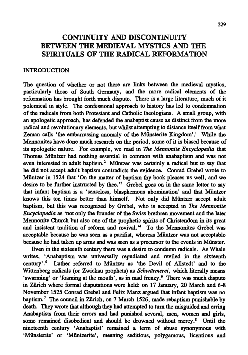 CONTINUITY and DISCONTINUITY BETWEEN the Medlev AL