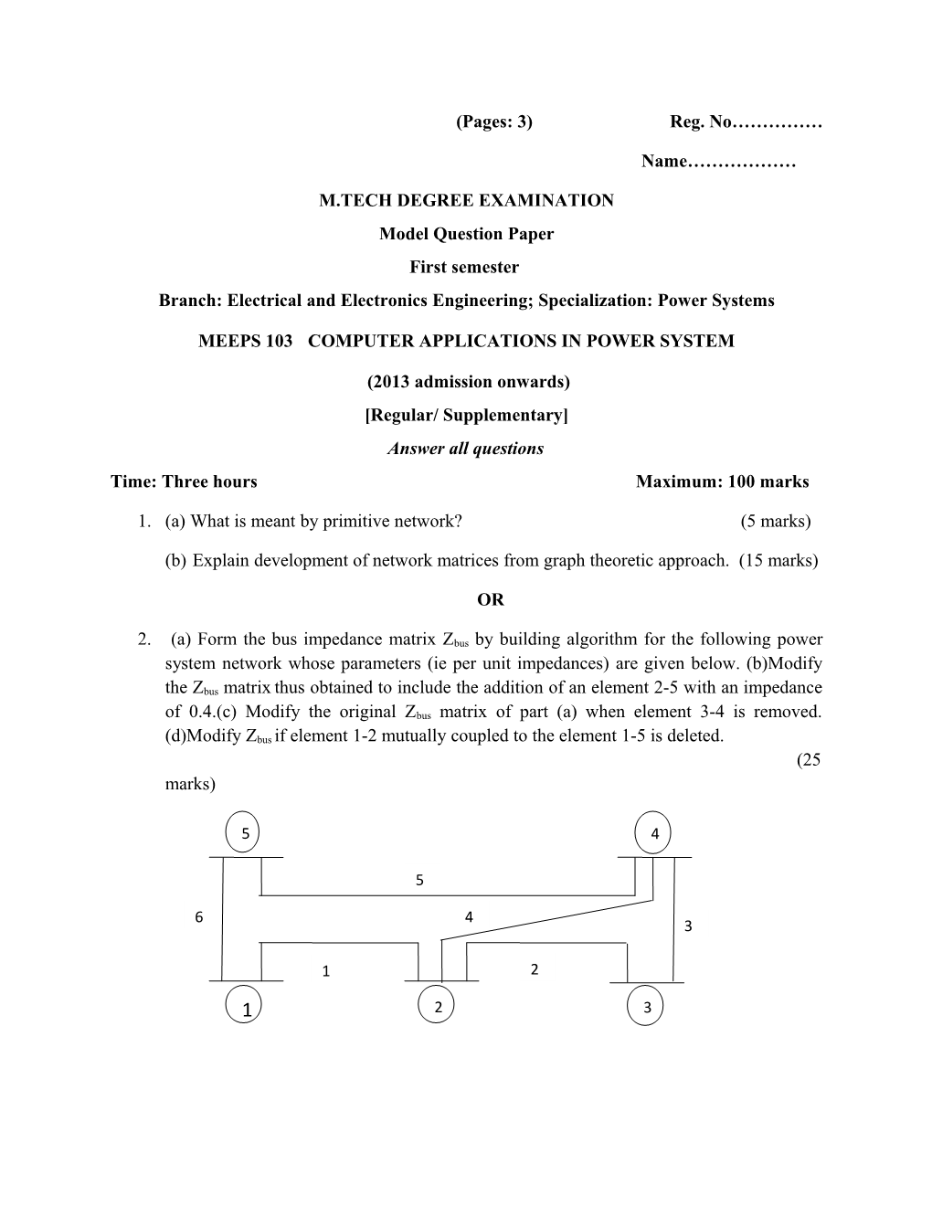 M.Tech Degree Examination