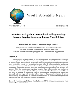 Nanotechnology in Communication Engineering: Issues, Applications, and Future Possibilities