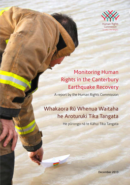Monitoring Human Rights in the Canterbury Earthquake Recovery a Report by the Human Rights Commission