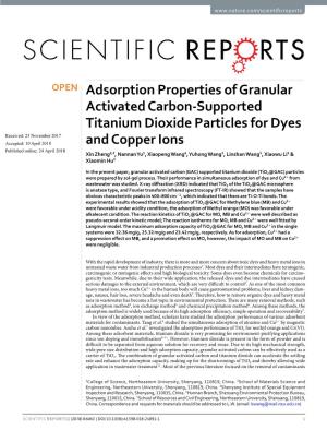 Adsorption Properties of Granular Activated Carbon-Supported