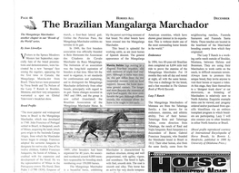 Ffi the Brazilian Mangalarga Marchador Tlt E Ma Ng Alarga Marc Hador : March, a Four-Beat Lateral Gait