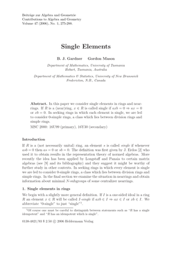 Single Elements