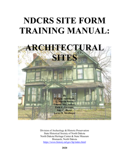 Ndcrs Site Form Training Manual: Architectural Sites
