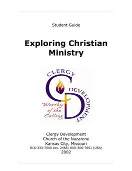 Exploring Christian Ministry