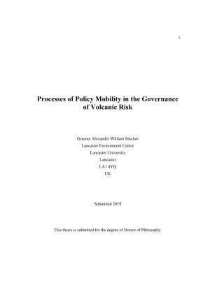 Processes of Policy Mobility in the Governance of Volcanic Risk