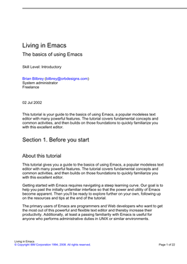 Living in Emacs the Basics of Using Emacs