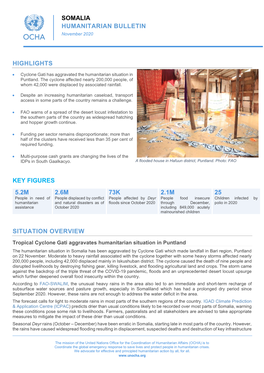 Somalia Humanitarian Bulletin, November 2020