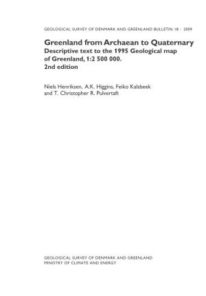 Descriptive Text to the 1995 Geological Map of Greenland, 1:2 500 000