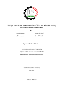 Design, Control and Implementation of SCARA Robot for Sorting Missions with Machine Vision