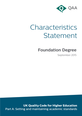 Foundation Degree September 2015