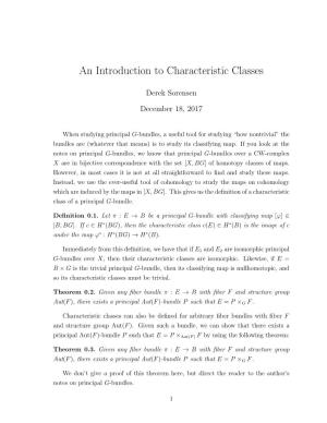 An Introduction to Characteristic Classes