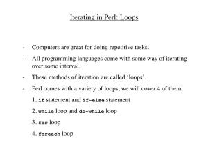 Iterating in Perl: Loops