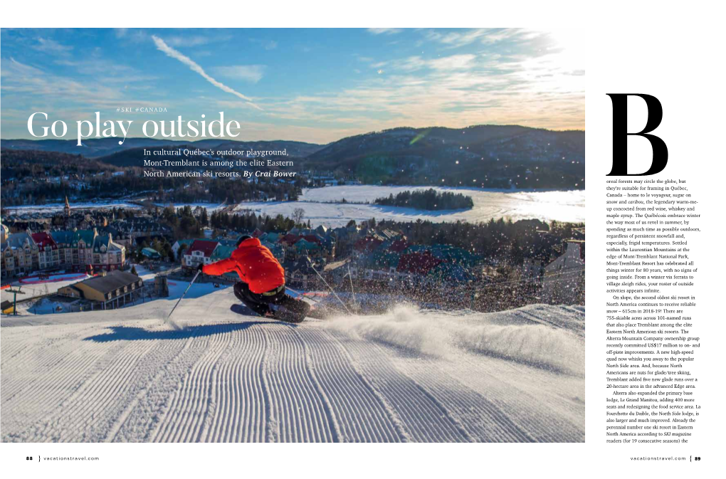 Mont-Tremblant Is Among the Elite Eastern North American Ski Resorts