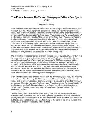 The Press Release: Do TV and Newspaper Editors See Eye to Eye?