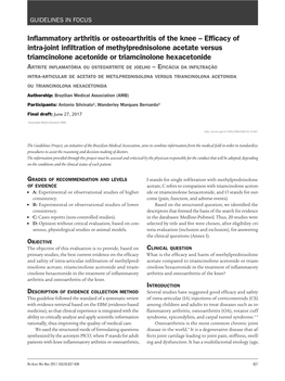 Inflammatory Arthritis Or Osteoarthritis of the Knee – Efficacy of Intra-Joint