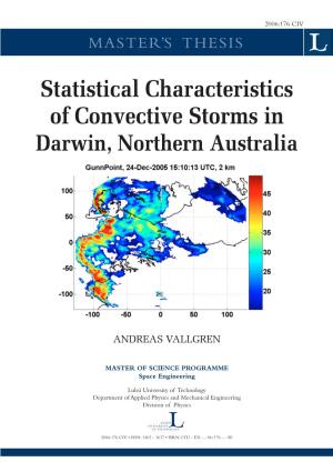 Statistical Characteristics of Convective Storms in Darwin, Northern Australia