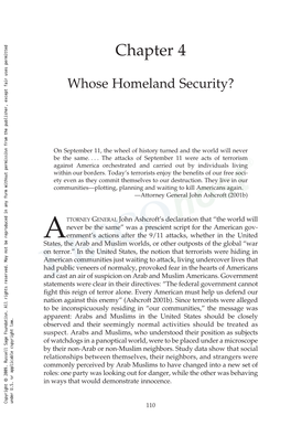 Whose Homeland Security?