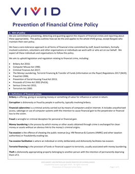 Prevention of Financial Crime Policy