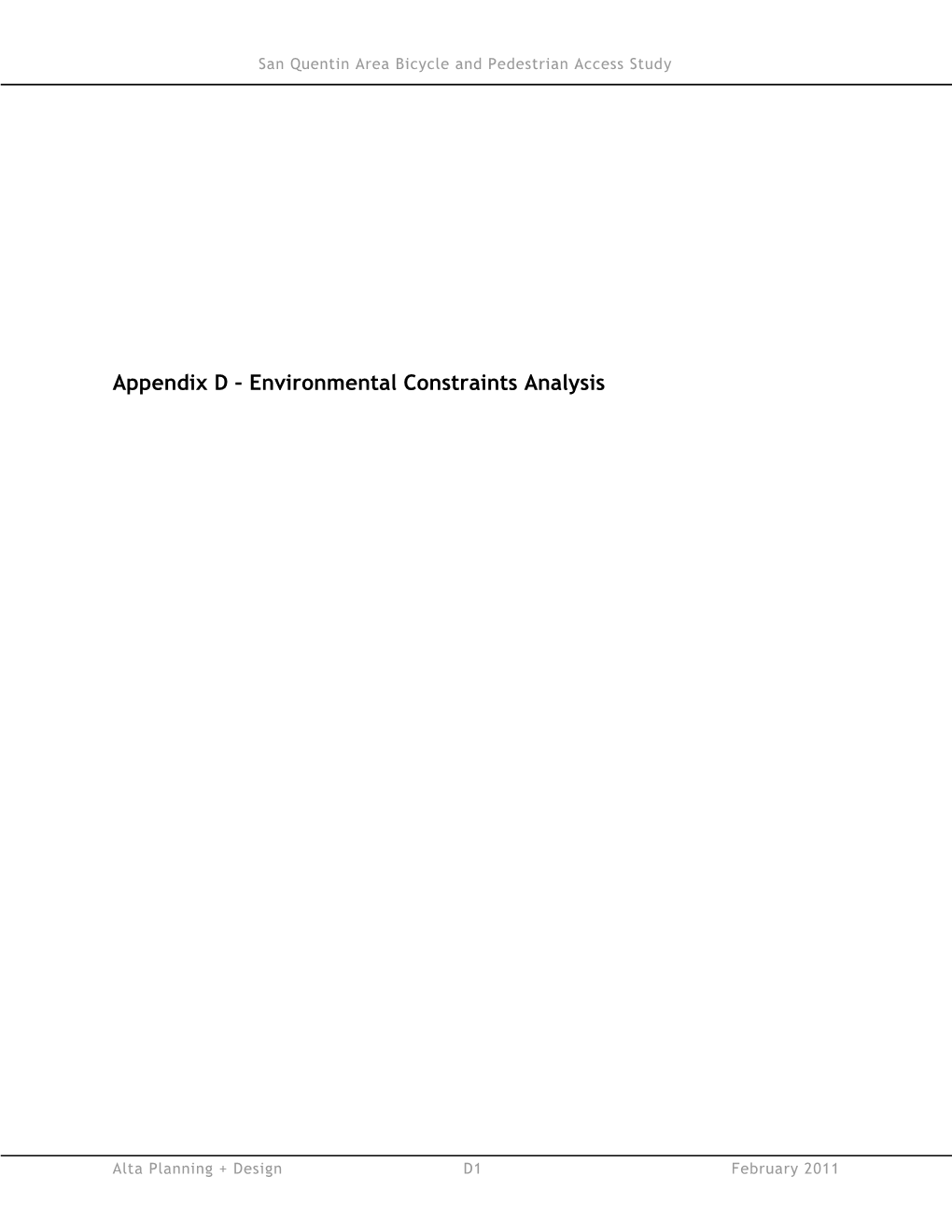 Appendix D – Environmental Constraints Analysis