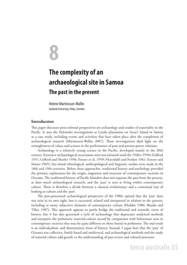 The Complexity of an Archaeological Site in Samoa the Past in the Present