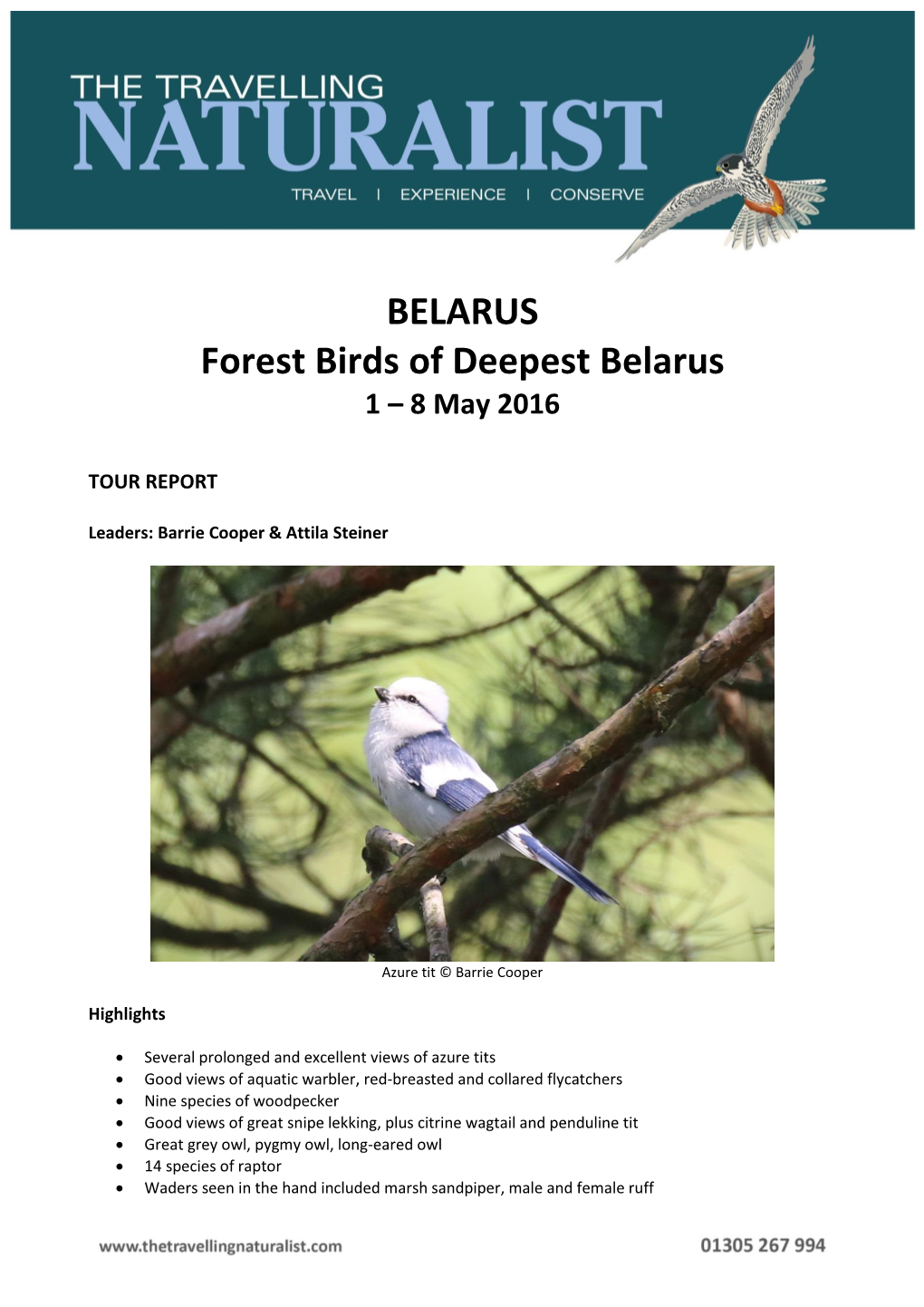 BELARUS Forest Birds of Deepest Belarus 1 – 8 May 2016