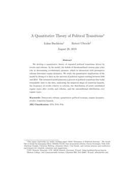A Quantitative Theory of Political Transitions∗