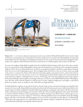 Venice, CA -- L.A. Louver Is Pleased to Present New and Recent Works by Deborah Butterfield