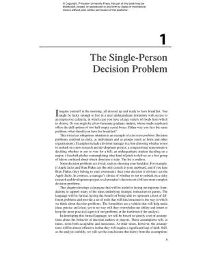 The Single-Person Decision Problem
