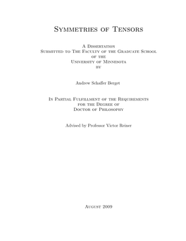 Symmetries of Tensors