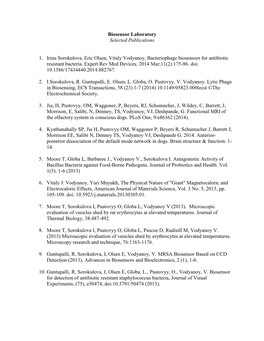 Biosensor Laboratory Selected Publications 1. Irina Sorokulova