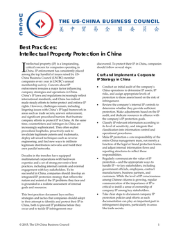 Best Practices for Intellectual Property Protection in China