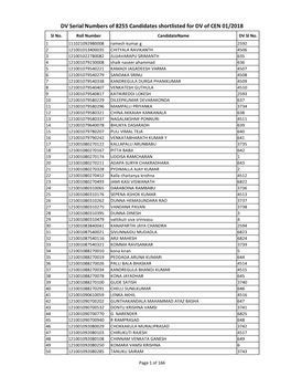 DV Sl No.S of 8255 Cen 01 2018.Xlsx