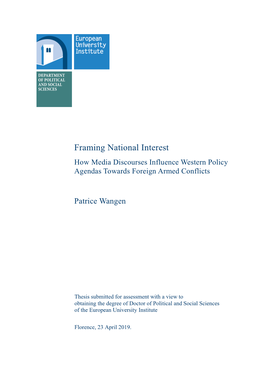 Framing National Interest How Media Discourses Influence Western Policy Agendas Towards Foreign Armed Conflicts