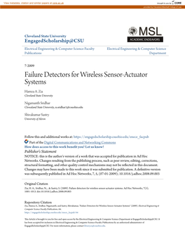 Failure Detectors for Wireless Sensor-Actuator Systems Hamza A