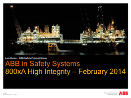 ABB in Safety Systems 800Xa High Integrity – February 2014