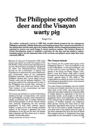 The Philippine Spotted Deer and the Visayan Warty Pig Roger Cox